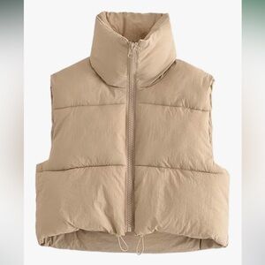 Women's Tan Puffer Vest